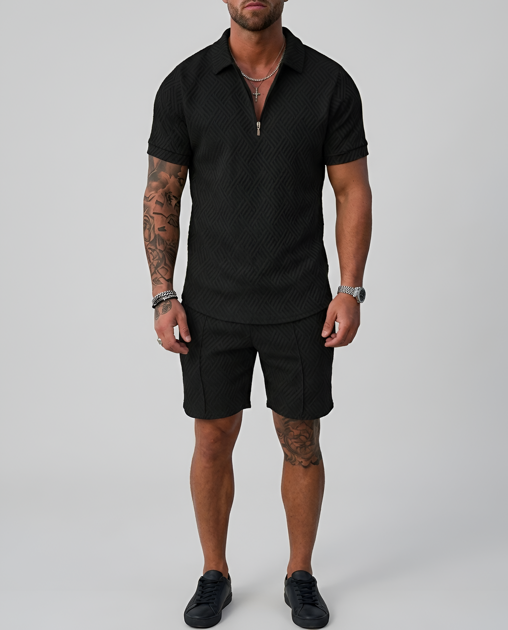 Completo Estivo da Uomo Polo e Shorts Elegante Stile Casual