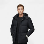 Chaqueta de invierno para hombre Valmonti – Acolchada con capucha y pelo sintético