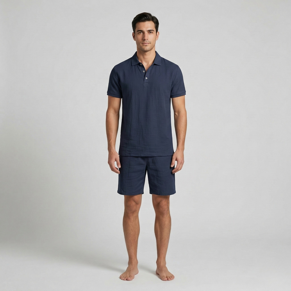 Completo Estivo da Uomo con Polo e Pantaloni Corti