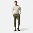 Pantaloni Chino Uomo in Misto Cotone dal Taglio Sartoriale