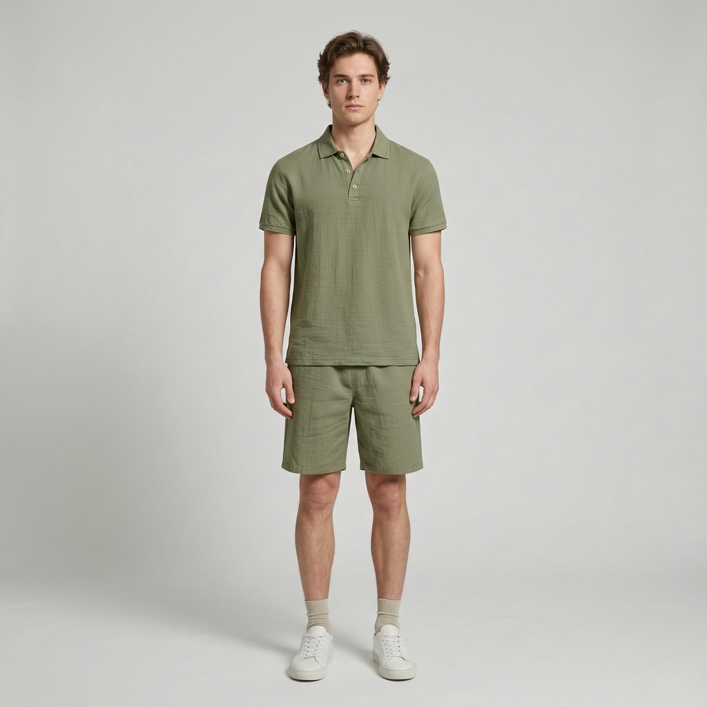 Completo Estivo da Uomo con Polo e Pantaloni Corti