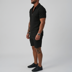 Sommerkomfort Herresæt Polo Shorts Elegant Fritidsstil