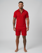 Completo Estivo da Uomo Polo e Shorts Elegante Stile Casual