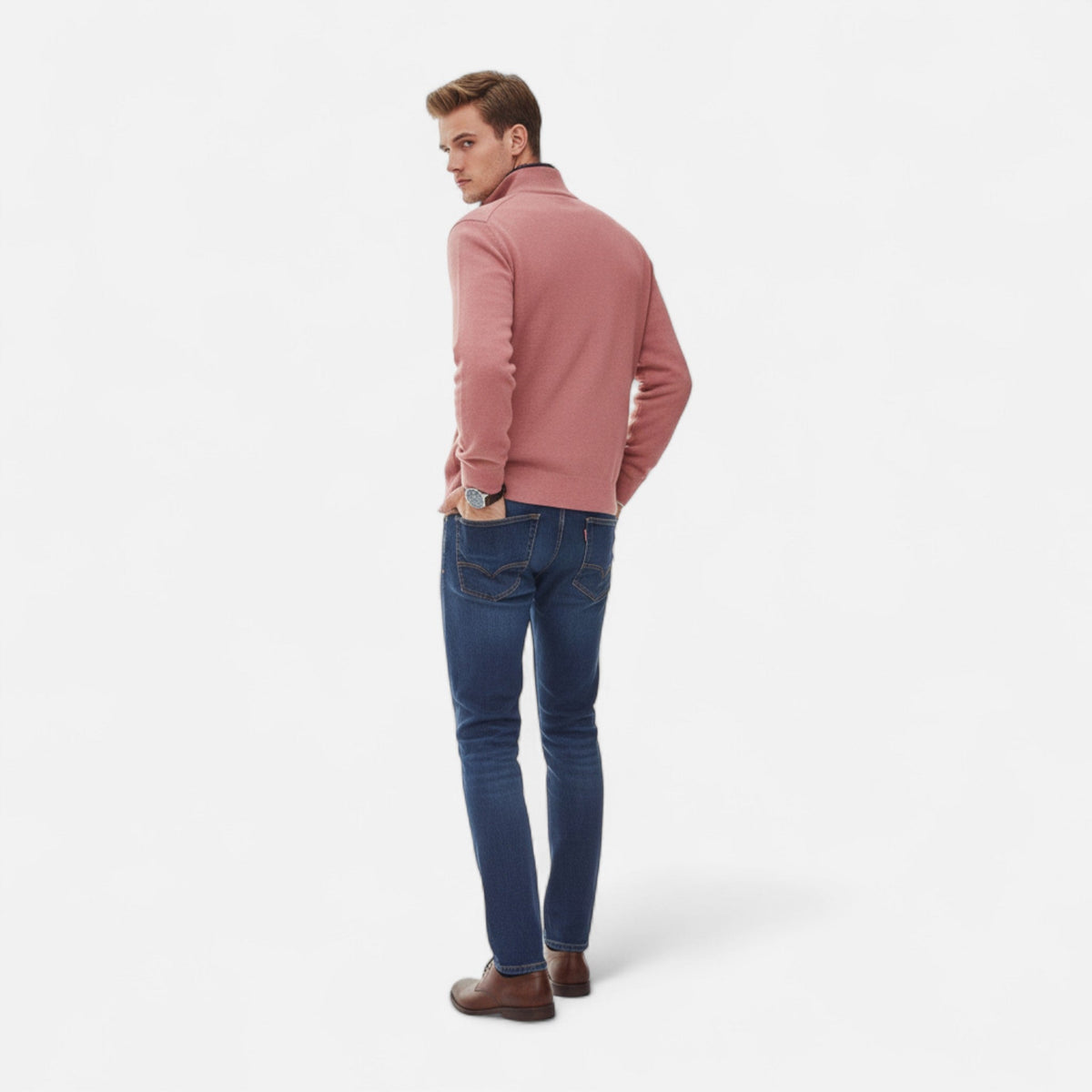 Pull élégant pour homme avec fermeture éclair - Confort et style raffiné