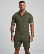Completo Estivo da Uomo Polo e Shorts Elegante Stile Casual