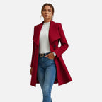 Cappotto Invernale Donna in Misto Lana con Revers