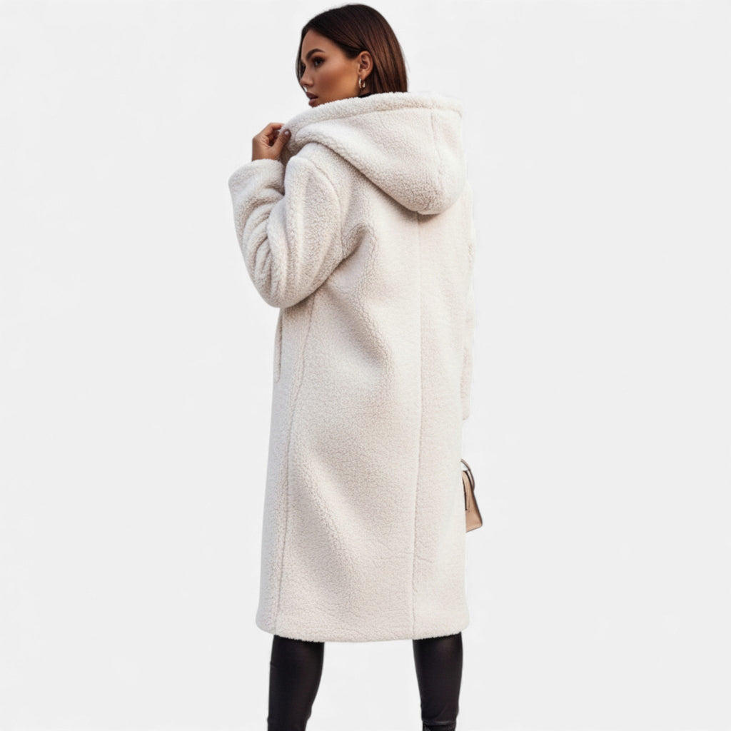 Cappotto Lungo Donna in Morbido Teddy Fleece