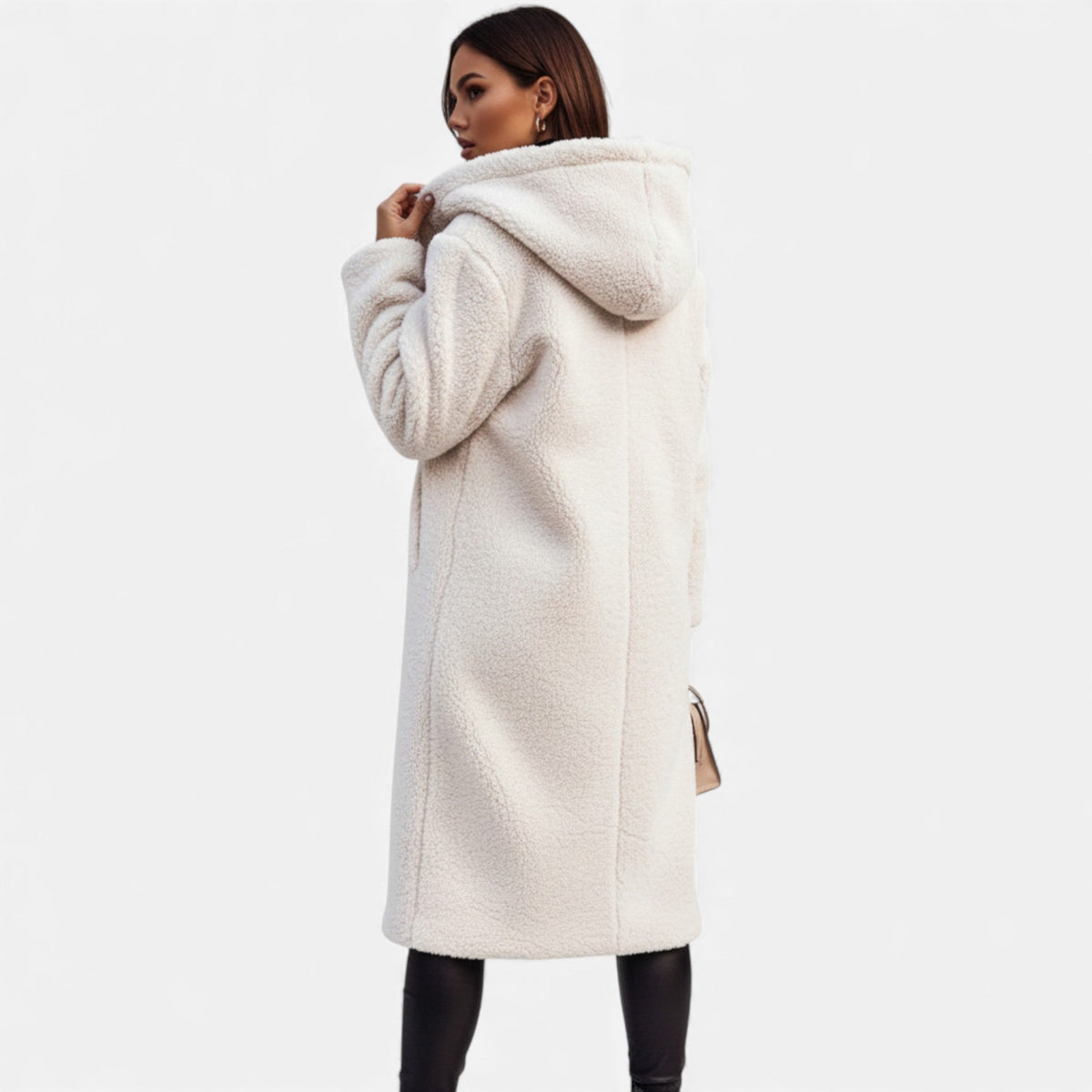 Cappotto Lungo Donna in Morbido Teddy Fleece