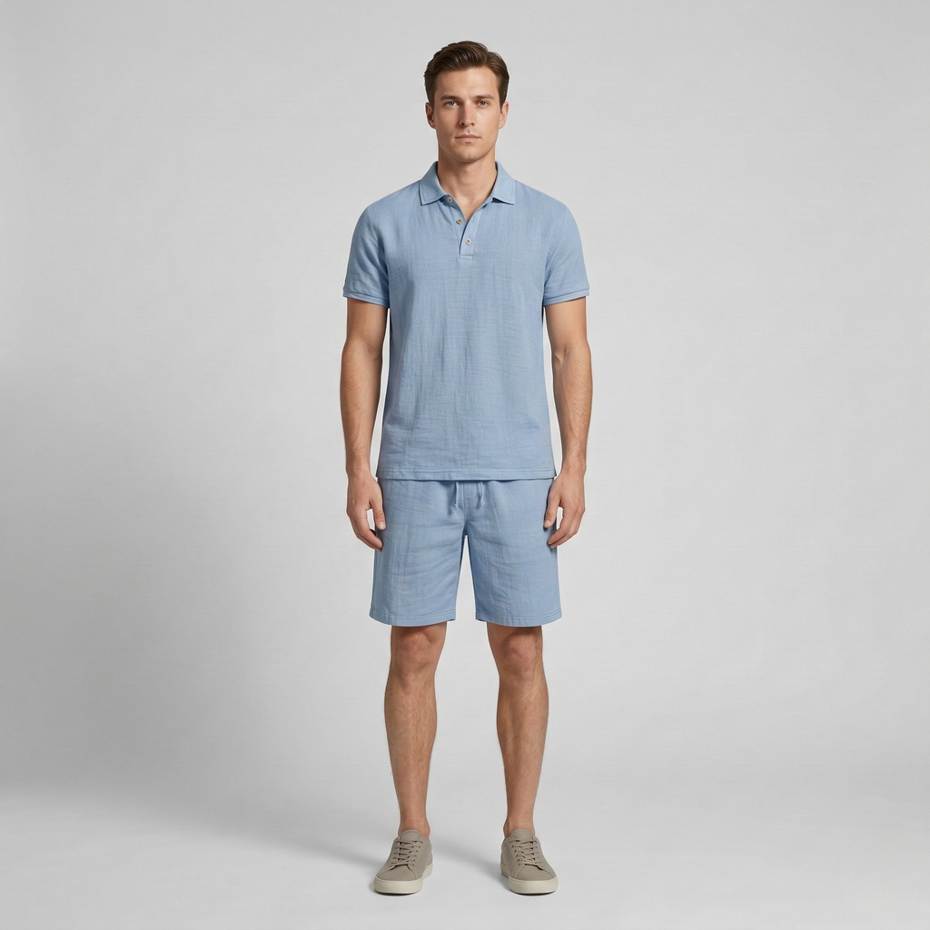 Herresæt Sommerkomfort Polo Shorts Stil