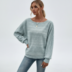Maglione Donna in Maglia Lavorata con Maniche a Pipistrello – Eleganza Casual e Comfort