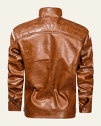 Chaqueta biker para hombre con cuello alto y cremallera - estilo moderno para otoño e invierno