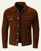 Veste trucker pour homme en velours côtelé - coupe regular avec boutons pour l’automne et l’hiver