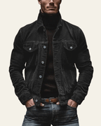 Veste trucker pour homme en velours côtelé - coupe regular avec boutons pour l’automne et l’hiver
