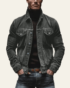 Veste trucker pour homme en velours côtelé - coupe regular avec boutons pour l’automne et l’hiver