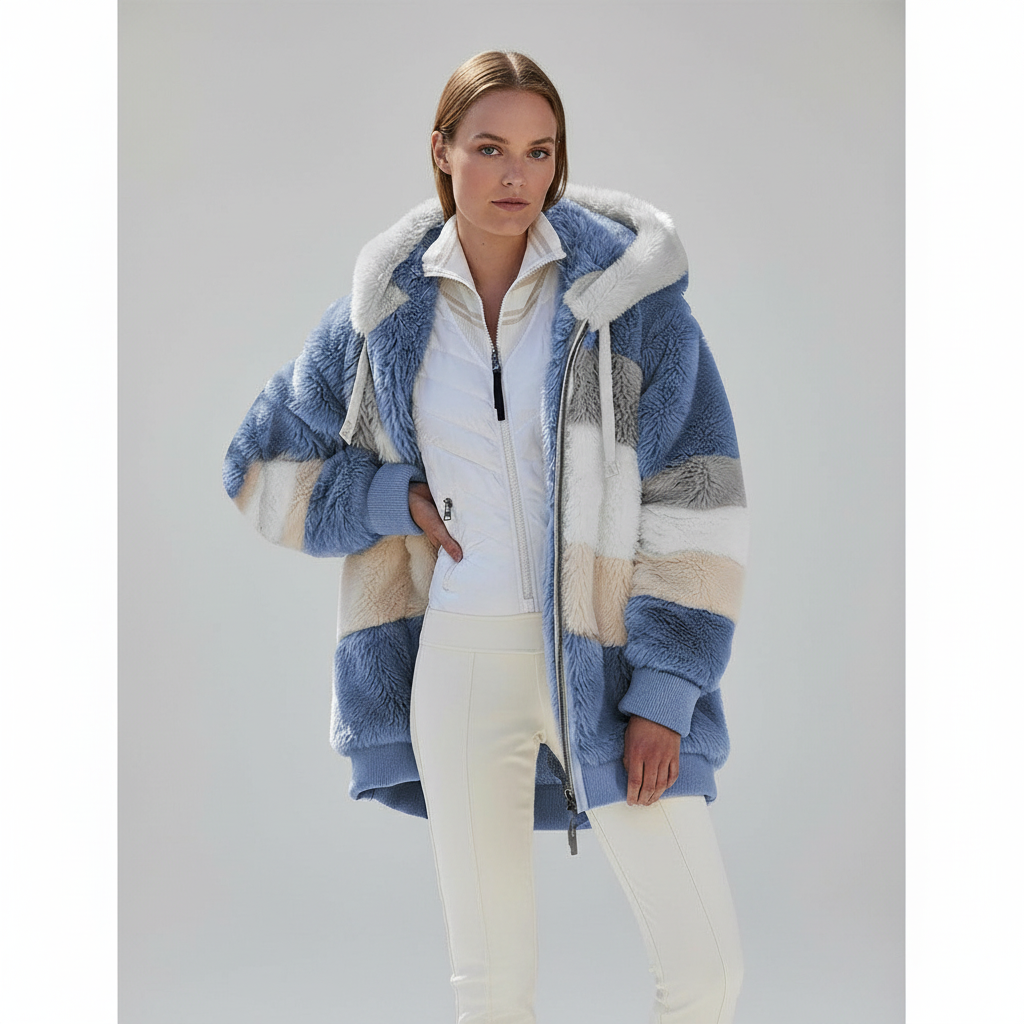 ANFINITE | Dame Vinterfrakke med Kontrast Quilting i Lammeuld