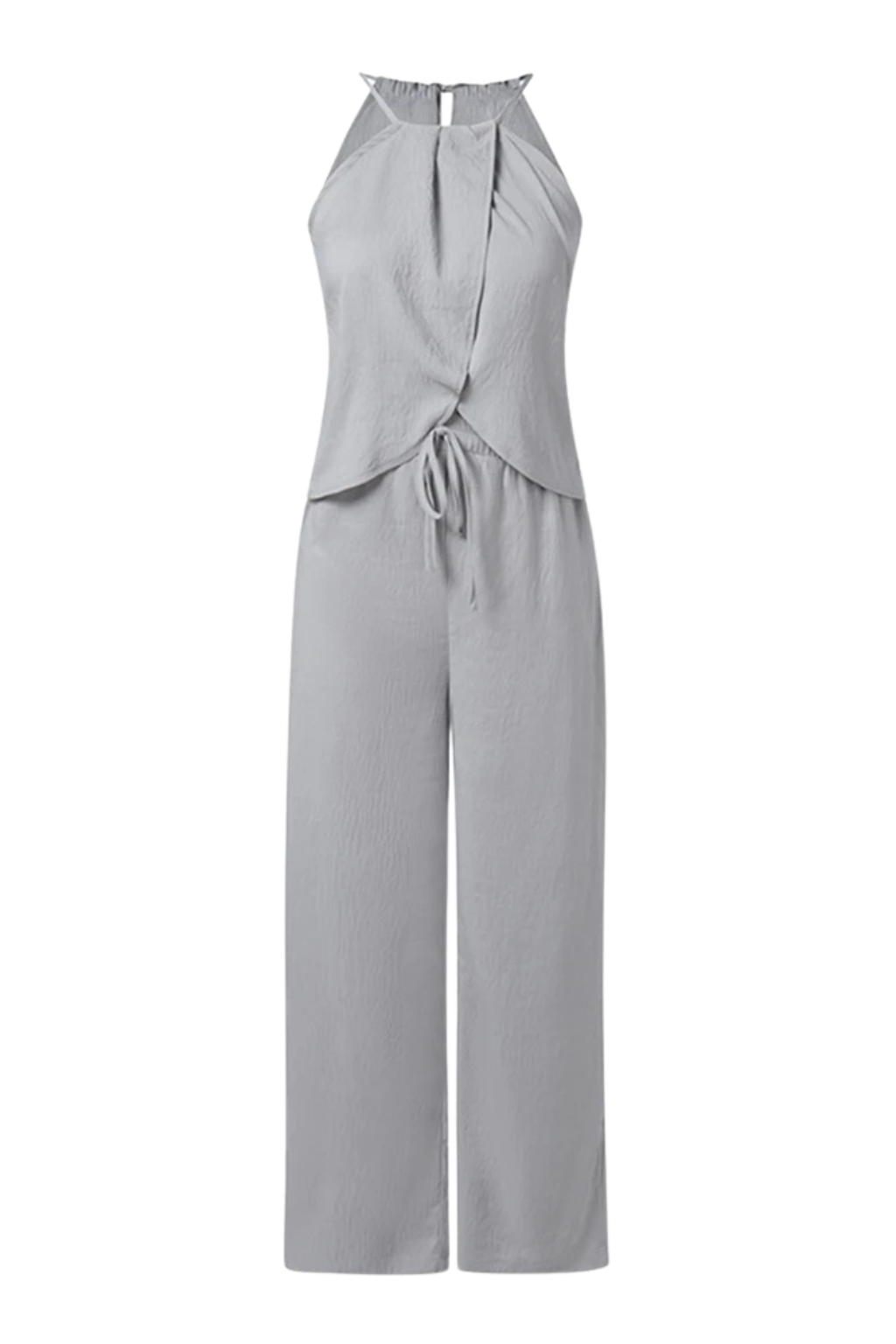 Halter Sæt med Løse Bukser – Elegant 2-Delt Sommerlook