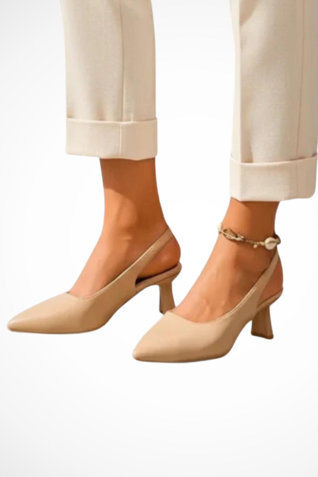 Octavia Slingback Heels med Spids Tå og Kitten Hæl