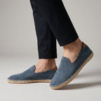 Alpargatas sin cordones para hombre de ante con suela de yute
