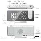 Orologio Alarmur con Display LED - Proiettore a 180° e Caricatore USB