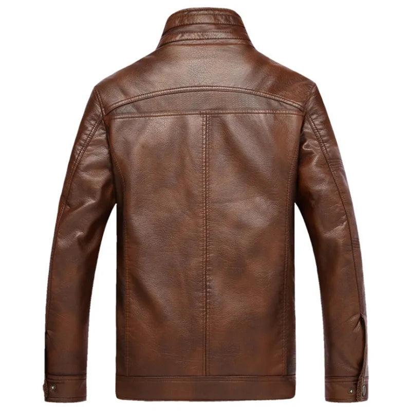 Giacca Uomo in Pelle con Fodera in Pile – Stile Utility e Calore Invernale