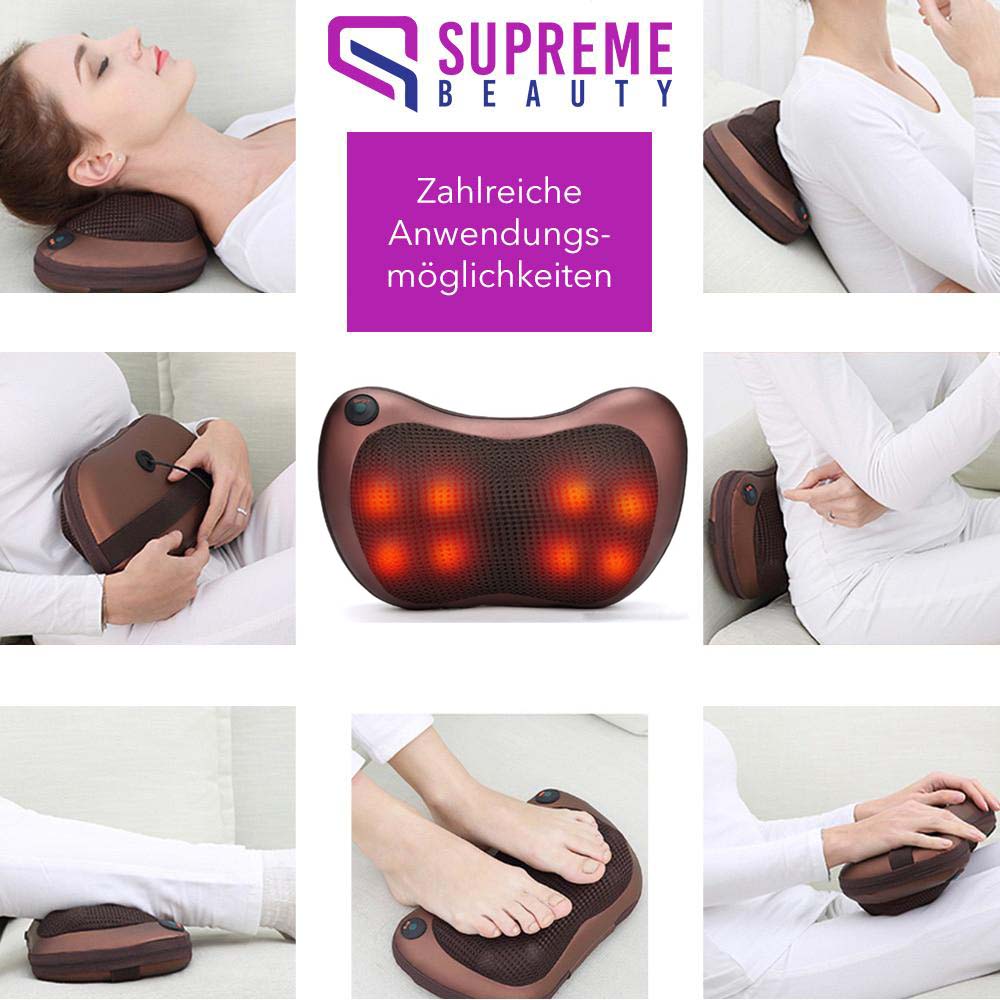 ThermoRelax Pro: Cuscino Massaggiante Shiatsu Portatile con Massaggio Profondo