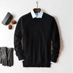 Suéter de hombre de cachemira con cuello redondo – Elegancia clásica y comodidad refinada