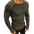 Maglione Uomo Slim Fit a Coste con Maniche Raglan Stampate – Stile Moderno e Raffinato