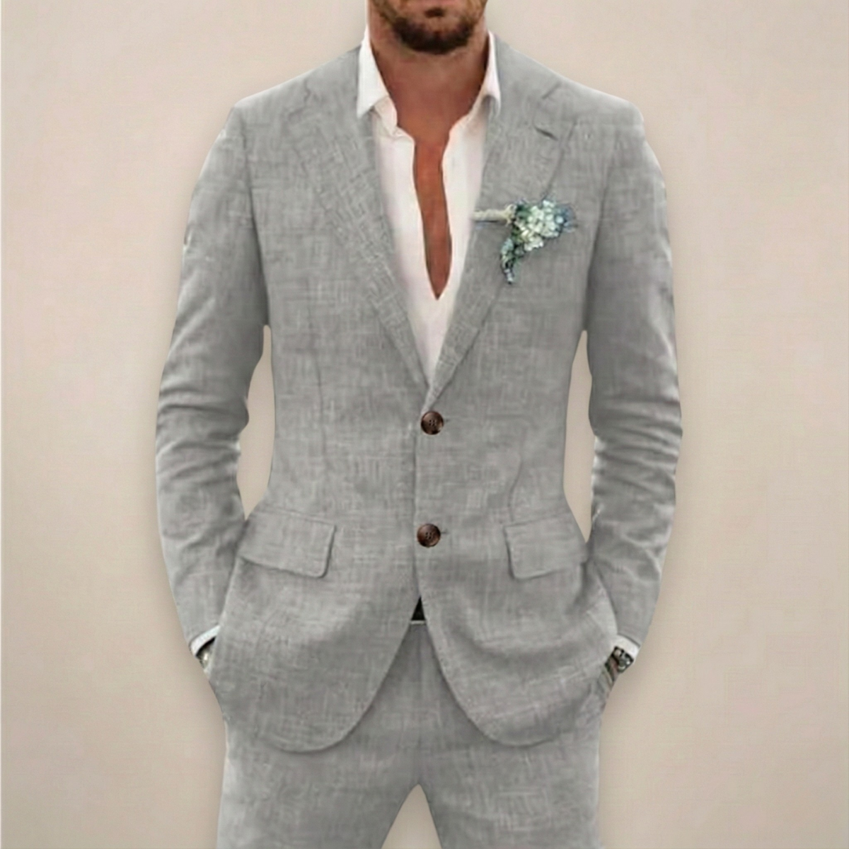 Completo Uomo Elegante Monopetto