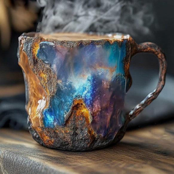 Tazza Isolata Artigianale Unica – Design Ispirato al Cristallo per Bevande Calde e Fredde