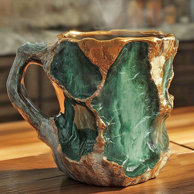 Tazza Isolata Artigianale Unica – Design Ispirato al Cristallo per Bevande Calde e Fredde