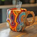 Tazza Isolata Artigianale Unica – Design Ispirato al Cristallo per Bevande Calde e Fredde