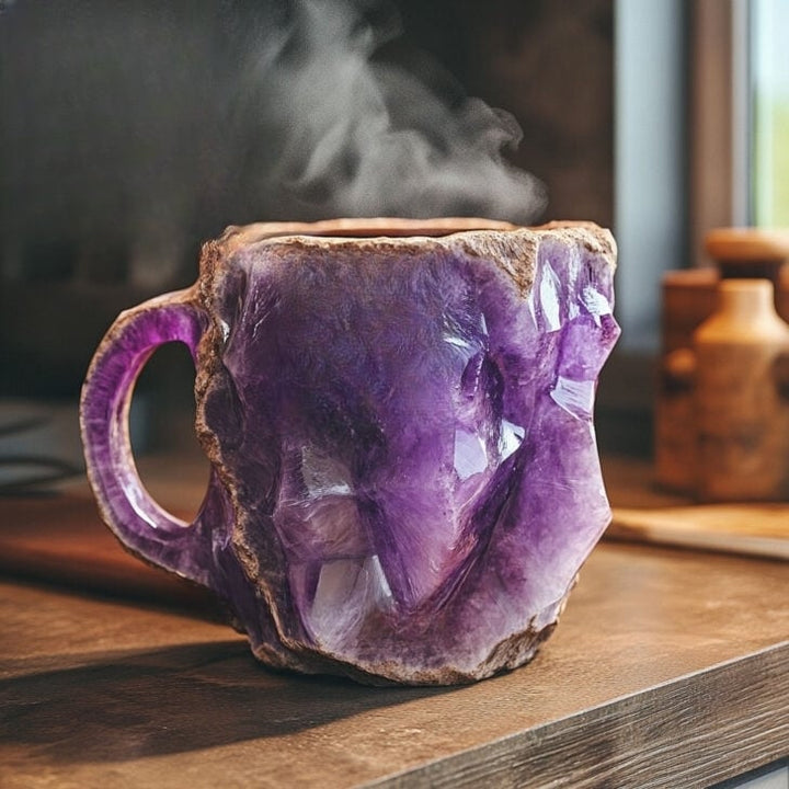 Tazza Isolata Artigianale Unica – Design Ispirato al Cristallo per Bevande Calde e Fredde