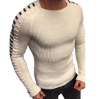 Maglione Uomo Slim Fit a Coste con Maniche Raglan Stampate – Stile Moderno e Raffinato