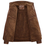 Giacca Uomo in Pelle con Fodera in Pile – Stile Utility e Calore Invernale