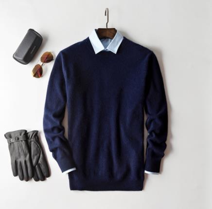 Suéter de hombre de cachemira con cuello redondo – Elegancia clásica y comodidad refinada