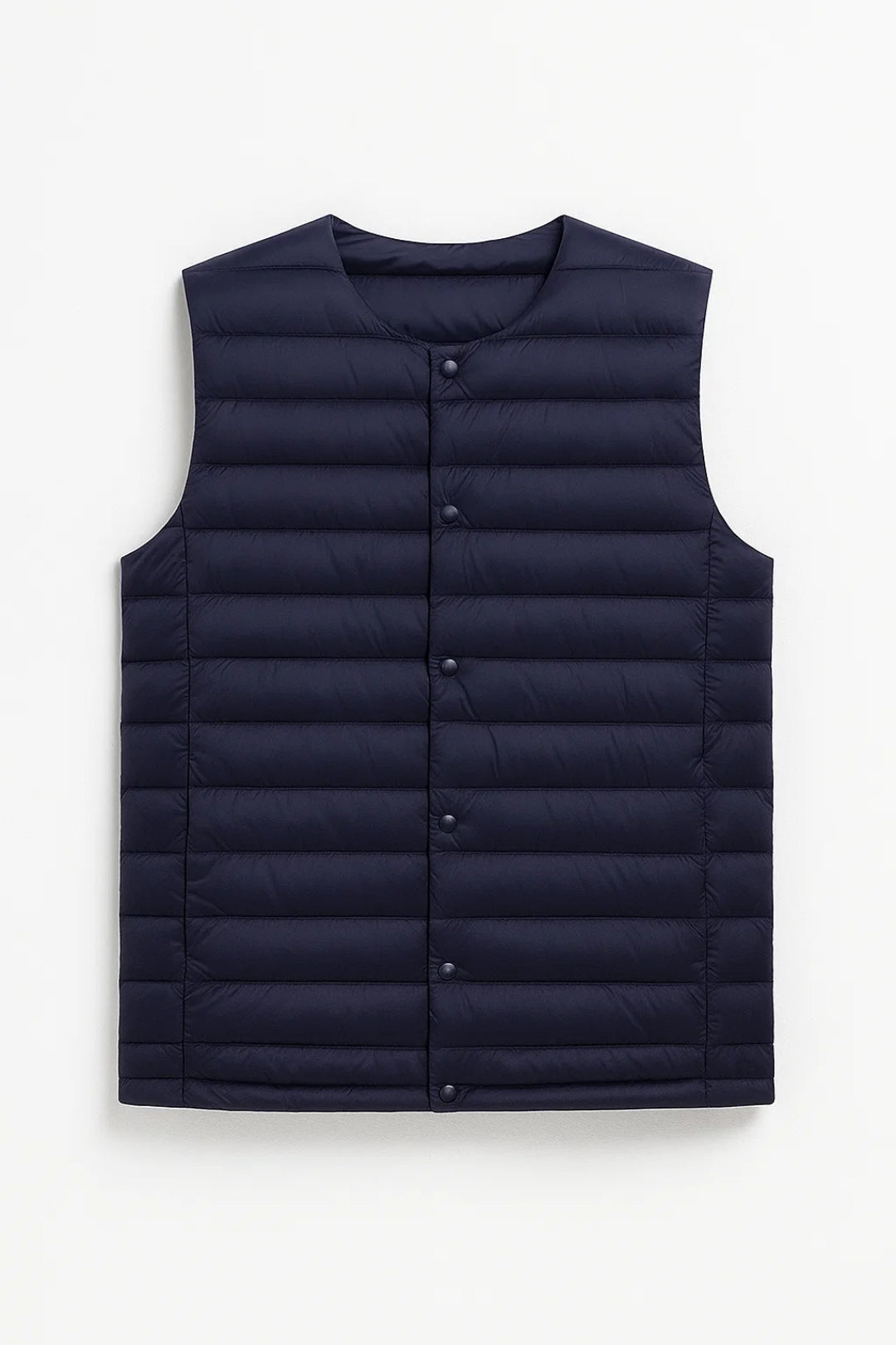 Gilet matelassé léger pour homme – Sans manches avec boutons-pression