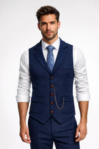 Gilet Sartoriale Uomo con Revers e Dettaglio a Catena