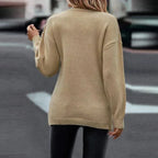 Maglione Donna a Portafoglio con Maglia a Trecce