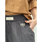Pantaloni Poplin Donna Silhouette Ampia Stile Comfort