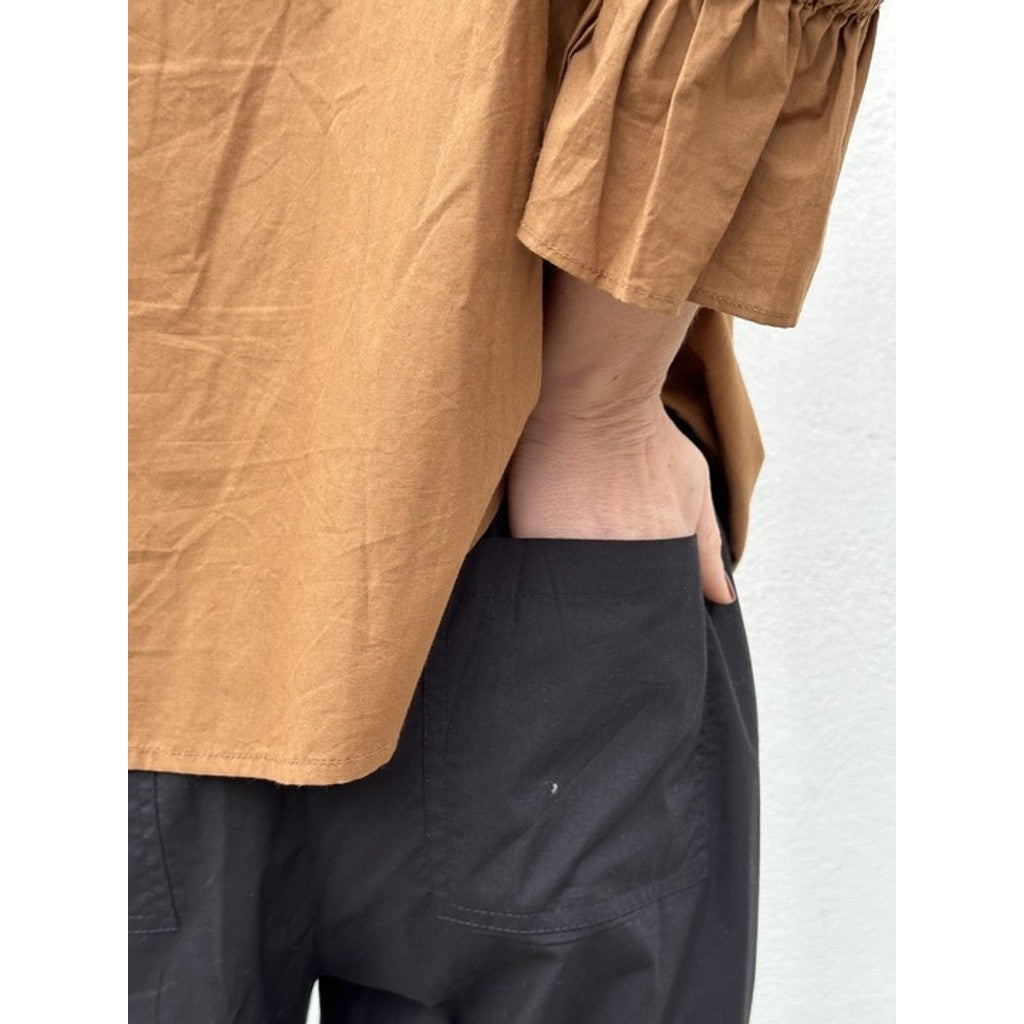 Pantaloni Poplin Donna Silhouette Ampia Stile Comfort