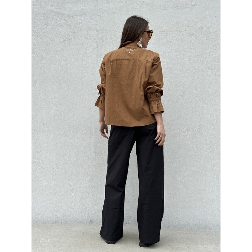 Poplin Bukser Dame Bred Silhuet Komfortstil