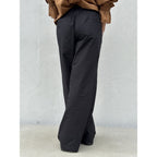 Pantaloni Poplin Donna Silhouette Ampia Stile Comfort