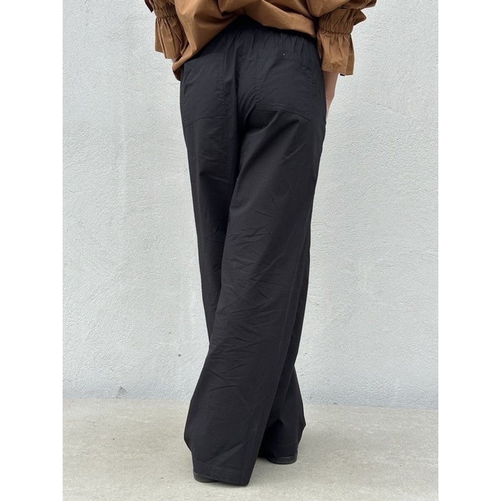 Poplin Bukser Dame Bred Silhuet Komfortstil