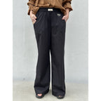 Pantaloni Poplin Donna Silhouette Ampia Stile Comfort