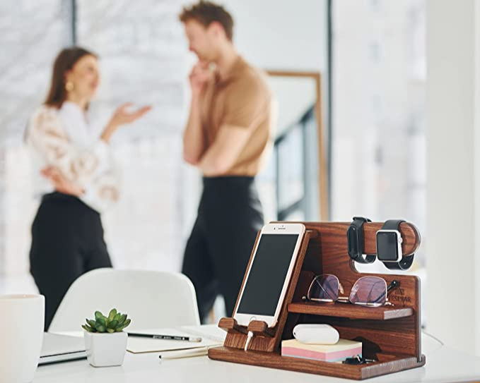 Docking Station per Telefono in Legno | Ideale organizzatore per i tuoi gadget