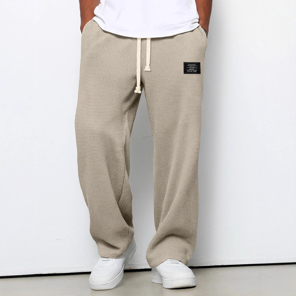 Pantalones de hombre de corte relajado con cintura ajustable