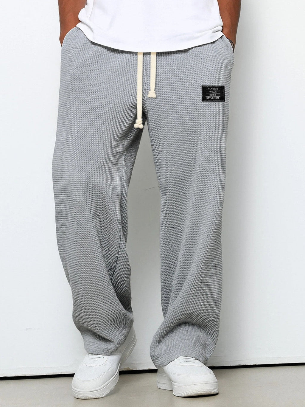 Pantalones de hombre de corte relajado con cintura ajustable