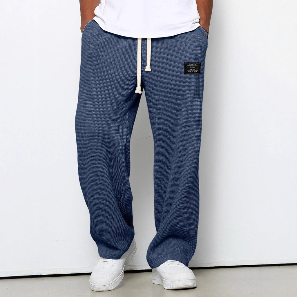 Pantalones de hombre de corte relajado con cintura ajustable