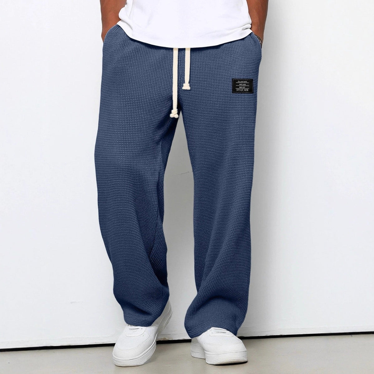 Pantalones de hombre de corte relajado con cintura ajustable