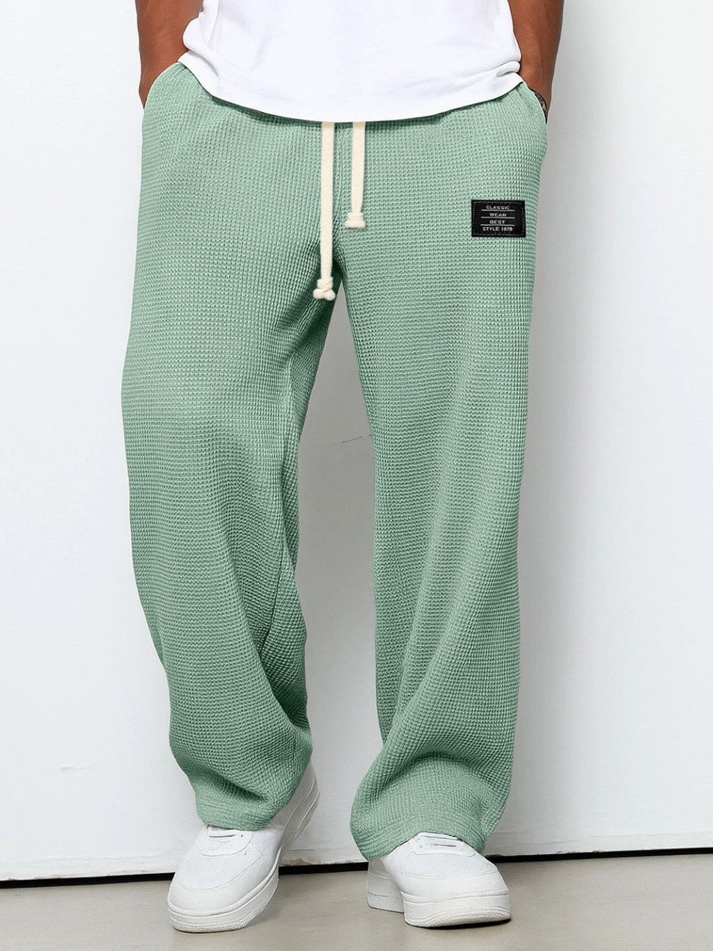 Pantalones de hombre de corte relajado con cintura ajustable
